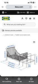 Kids IKEA extendable single bed dismantled and ready to collect