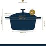 Casserole Dish With Lid, Medium 4L/24 cm, Lightweight Cast Aluminium, Induction Hob And Oven Safe, Black Image 2