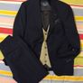 Benetti 3 Piece Tailored Navy Blue wool blend Suit Image 5