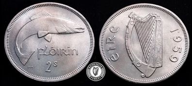 [#2358] - Ireland 1959 | Irish 2s | Irish Florin | Salmon | KM.15a | MS