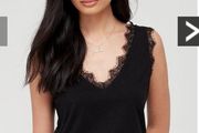 Black lace vest top