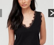 Black lace vest top