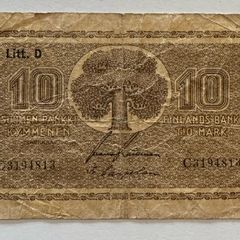 Finland 10 Mark 1939 Banknote