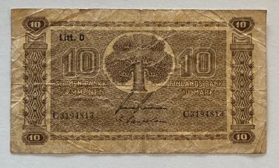 Finland 10 Mark 1939 Banknote