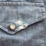 Canali Pearl Snap Button Silk Shirt Mens Extra Large XL Image 3