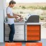 Outdoor Kitchen Drawers, 18.5"W x 22.5"H x 22.5"D Triple Access Drawers, Stainless Steel Flush Mount Cabinets, BBQ Island Drawers Storage with Handle, for Outdoor Kitchens or Patio Grill Station Image 2