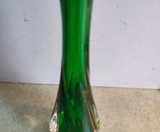 Murano Swing vase beaked vase of green colored glass