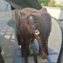 Lovely pair of Vintage Solid Rosewood Wooden Hand Carved Elephants Image 8