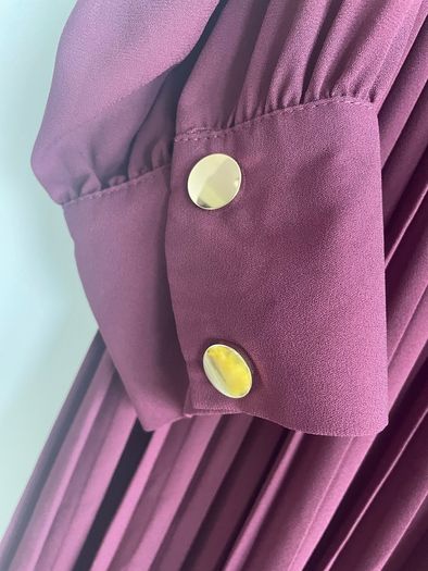Zara wrap pleated dress burgundy size 14 New