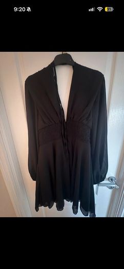 Shien Black Chiffon Dress