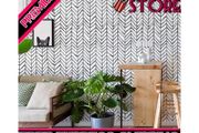 Geometric Pattern Modern Minimalist Wallpaper Herringbone Black White Vinyl Self Adhesive Wallpaper Decoration for Thanksgiving Christmas Day MULTIPLE SIZES AVAILABLE (FREE SHIPPING)