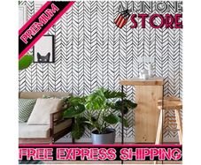 Geometric Pattern Modern Minimalist Wallpaper Herringbone Black White Vinyl Self Adhesive Wallpaper Decoration for Thanksgiving Christmas Day MULTIPLE SIZES AVAILABLE (FREE SHIPPING)