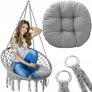 New BLACK Tassels Hanging Chair Hammock with Grey Cushion!!! Image 7
