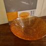 Amber Coloured Textured Glass Bowl - Handmade In Italy - 16cm - Boxed Image 6