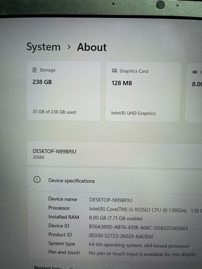 Lenovo Thinkbook 15 - i5 pro 10 generation 8/256 win 11 pro