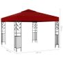 Gazebo with String Lights 3x3 m Wine Red Image 8