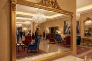 Very nice and large gilt framed mirror.