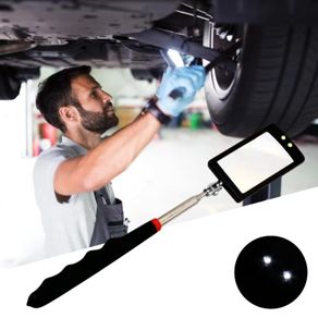 Car 360 Inspection Mirror LED Light Telescoping Mirrors Extend Mechanic Tools Inspection Mirror Telescopic Handle Repairing Too