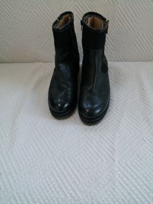 Kanna Ankle Boots Black Leather/Suede Trim (Kanna) Size 40, New