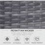 NEW SALE Outsunny 2-Seater PE Rattan Outdoor Garden Bench w/ Centre Table Grey Image 2