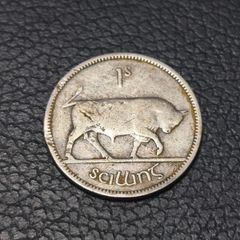 Silver Shilling Ireland 1939 Coin Eire Irish 1s Charging Bull
