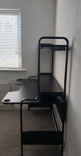 Black metal desk