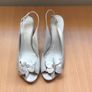 Pedro Anton Spanish Leather Silver Block Heels Slingbacks Size 8 Image 2
