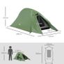 Double Layer Camping Tent, 1-2 Man Backpacking Tent with Carry Bag, 2000mm Waterproof and Lightweight, Green Image 2