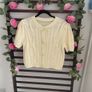 cardigan lemon cable knit statement button detail 12/14 Image 6
