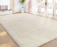 Rugs Living Room 240x340cm, Cream Area Rugs for Bedroom, Washable Anti Slip Extra Large Shaggy Soft Rug Fluffy Modern Floor Carpets Mat Beside Rugs for Kids Living Room