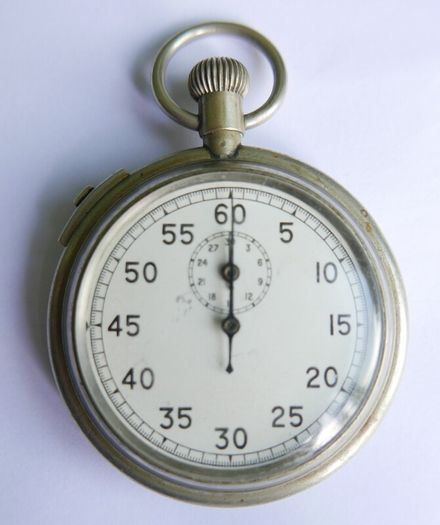 Military Pocket Watch Stopwatch Timer Antique CUPREL Dennison Watch Case (works well)