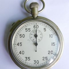 Military Pocket Watch Stopwatch Timer Antique CUPREL Dennison Watch Case (works well)