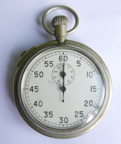 Military Pocket Watch Stopwatch Timer Antique CUPREL Dennison Watch Case (works well)