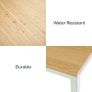 Home Office Desk 140 / 61 /74 cm  Metal and Wood Computer Desk, Easy Assembly  Natural Brown & White Image 6