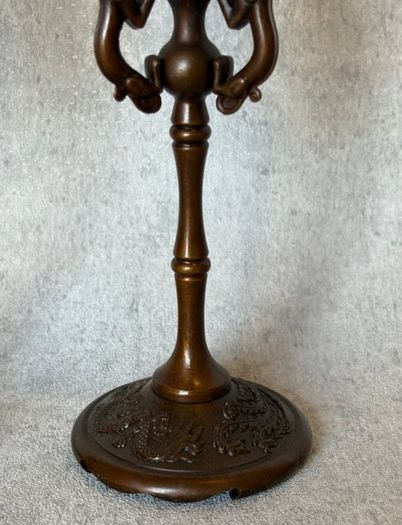 Pair Of Antique Bronze Boshan Incense Burners - Bronze