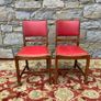 A pair of mid century leatherette kitchen chairs. Image 5