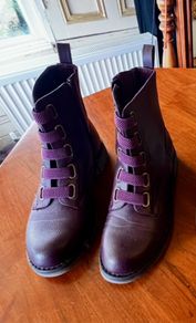 Heavenly Feet Purple Ankle Boots