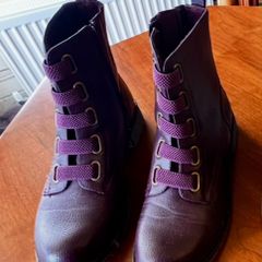 Heavenly Feet Purple Ankle Boots