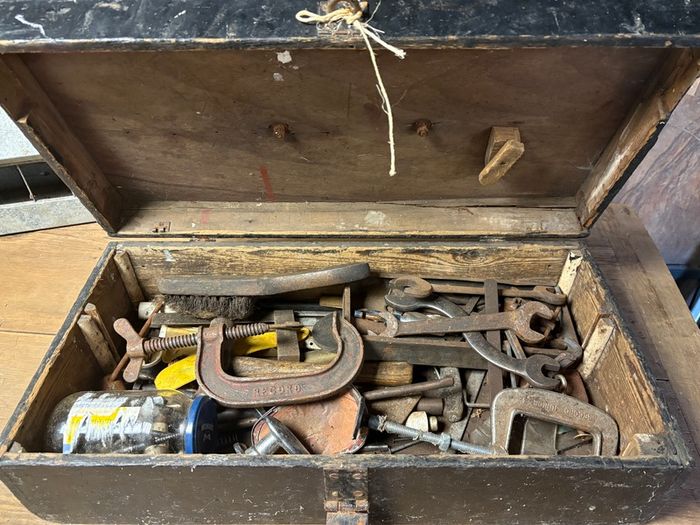 Vintage Engineers tools and box