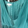 Turquoise knee length silk dress Image 3