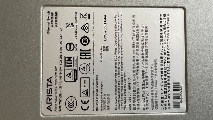 Arista 48-Port 10GBASE-T 4x 40G QSFP+ Switch