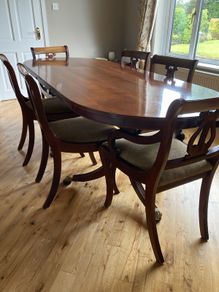 Mahogany dining room table and chairs