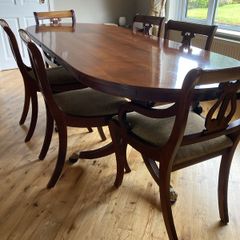 Mahogany dining room table and chairs