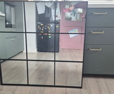 black framed mirror