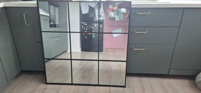 black framed mirror