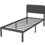 Single Bed Frame 3ft with Upholstered Headboard, 36 cm High Image 2