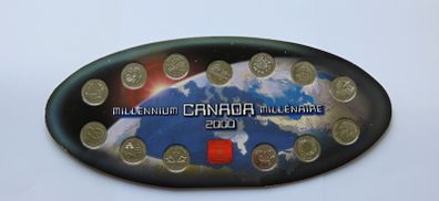 Canada Millennium 2000 Mint Set 12 x 25 cent coins + medal