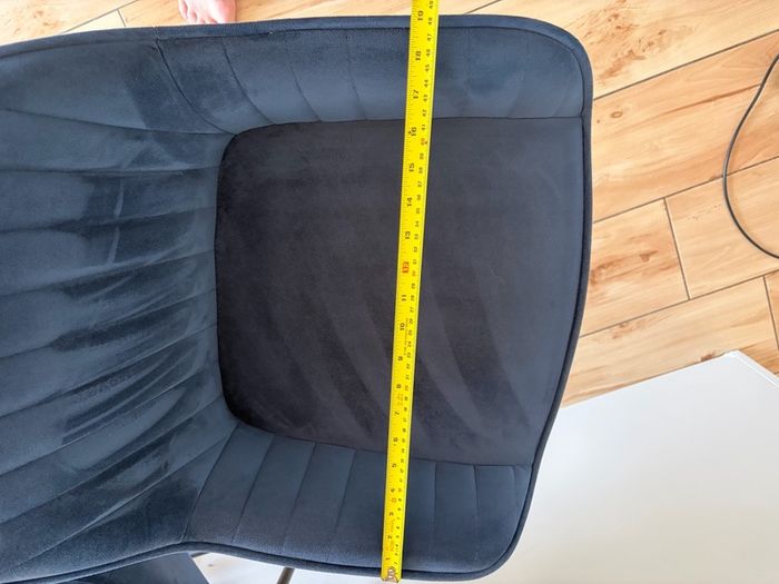 Pair of Navy Blue Velvet Bar Stools Set of 2