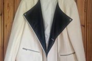 Heavy winter coat with pleather detail sz 28/30