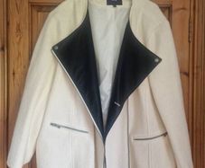 Heavy winter coat with pleather detail sz 28/30